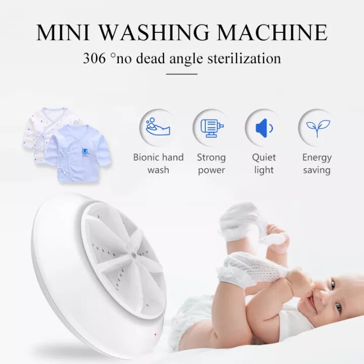 2 in 1 Portable Mini Ultrasonic Washing Machine - Blissful Bundle