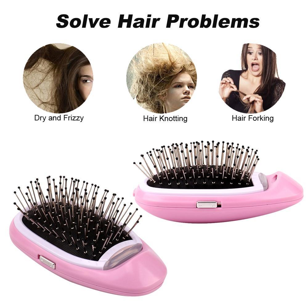 Portable Electric Ionic Styling Hairbrush - Blissful Bundle
