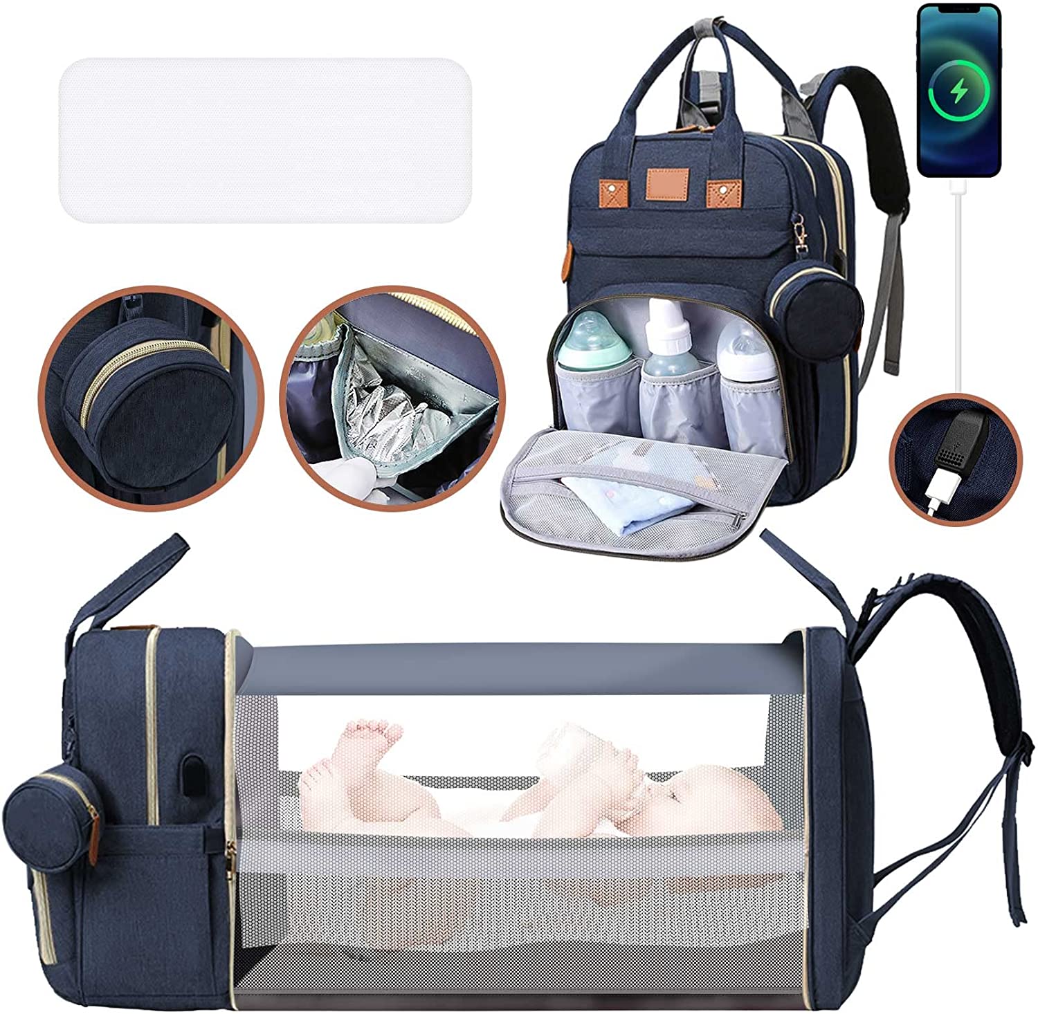 Changing Station Diaper Backpack - Blissful Bundle