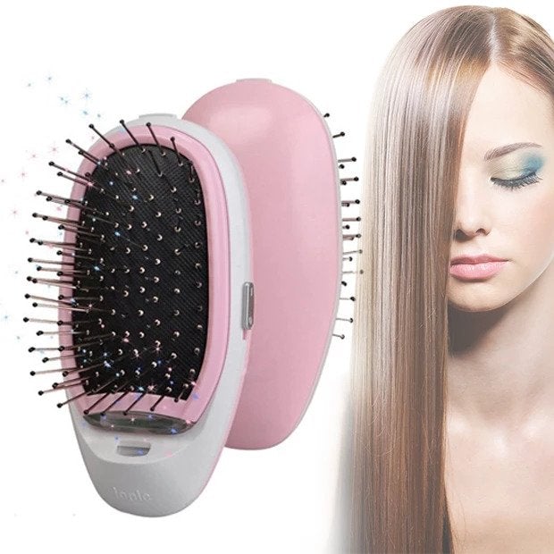 Portable Electric Ionic Styling Hairbrush - Blissful Bundle